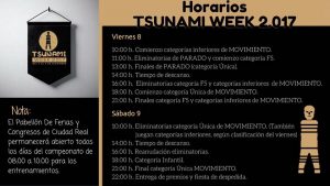 HORARIOS TSUNAMI WORLD VIERNES Y SABADO