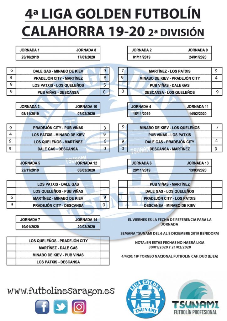 Calendario Calahorra 2ª Div modii
