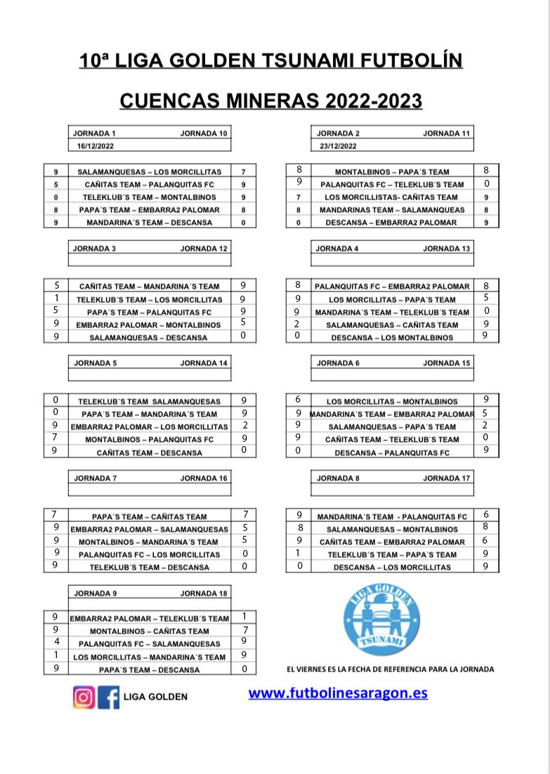 CALENDARIO CUENCAS MINERAS